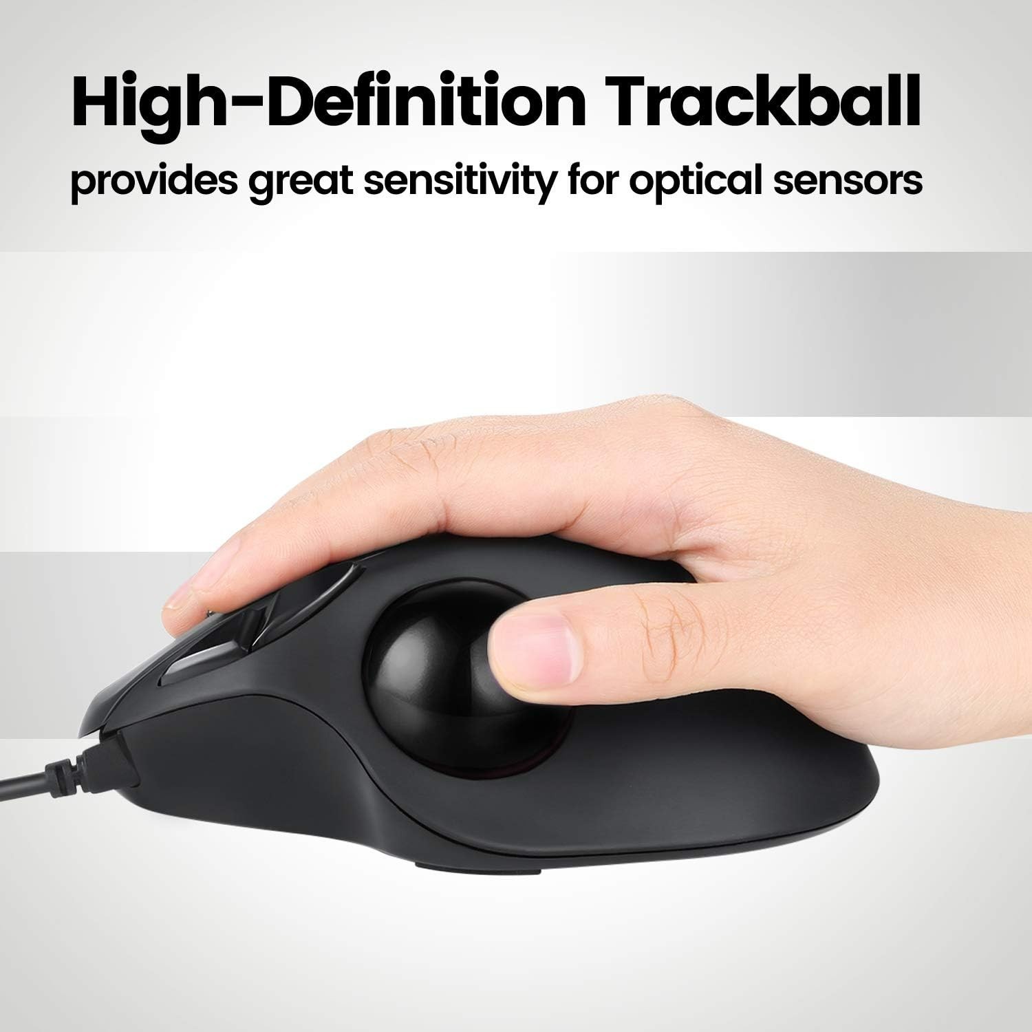 PERIPRO-303GBK 34mm Glossy Black Replacement Trackball for Multiple Mice