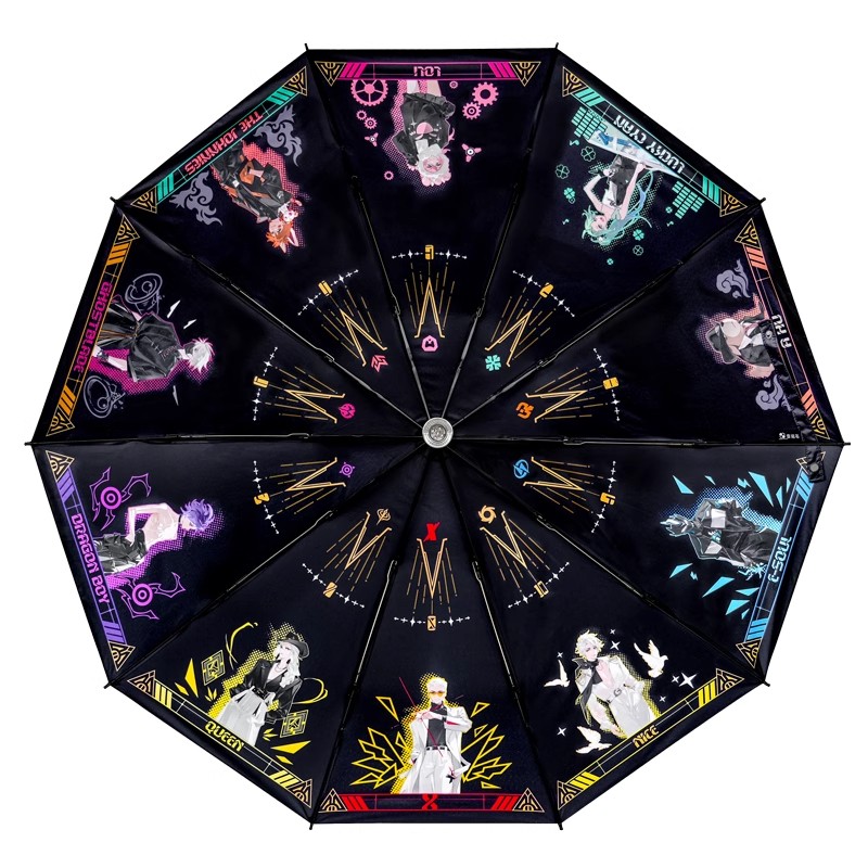 Anime TO BE HERO X Black Tape Automatic Umbrella w/Umbrella Handle Lighting Gift