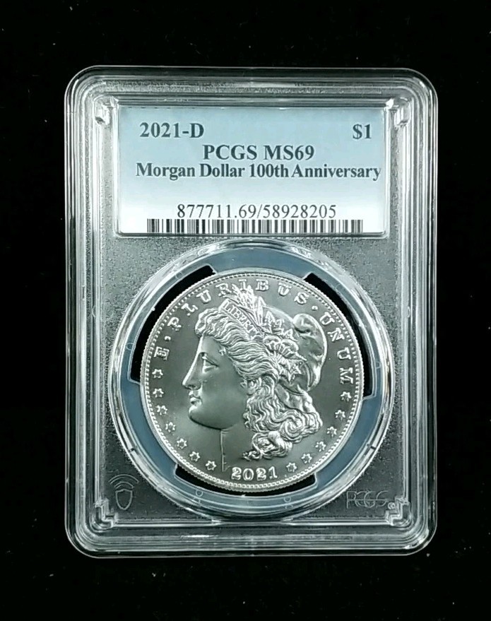 2021-D $1 PCGS MS69 Morgan Silver Dollar 100th Anniversary Edition 8022