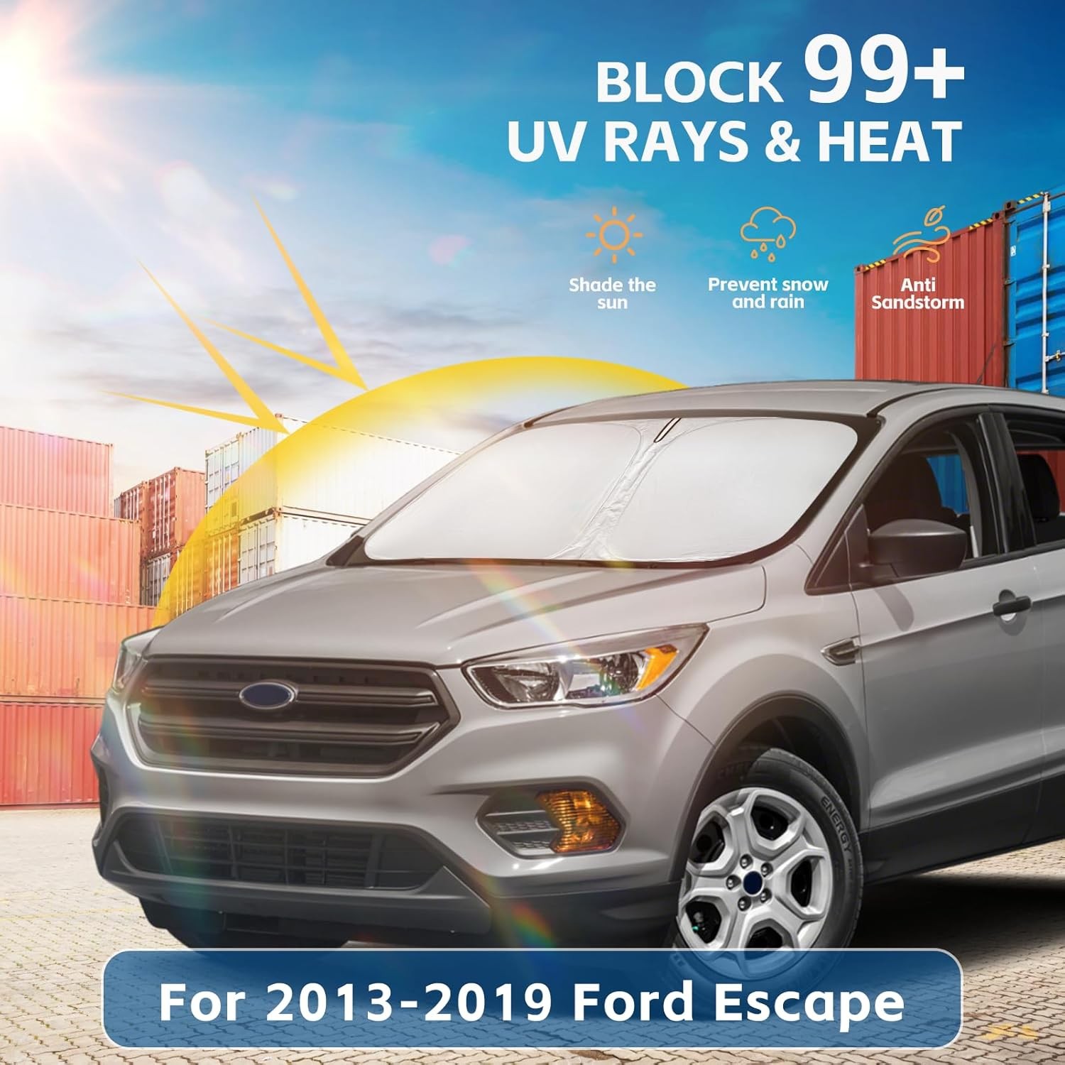Foldable Window Sunshade Cover Protector Block UV Rays Fit Ford Escape 2013-2019
