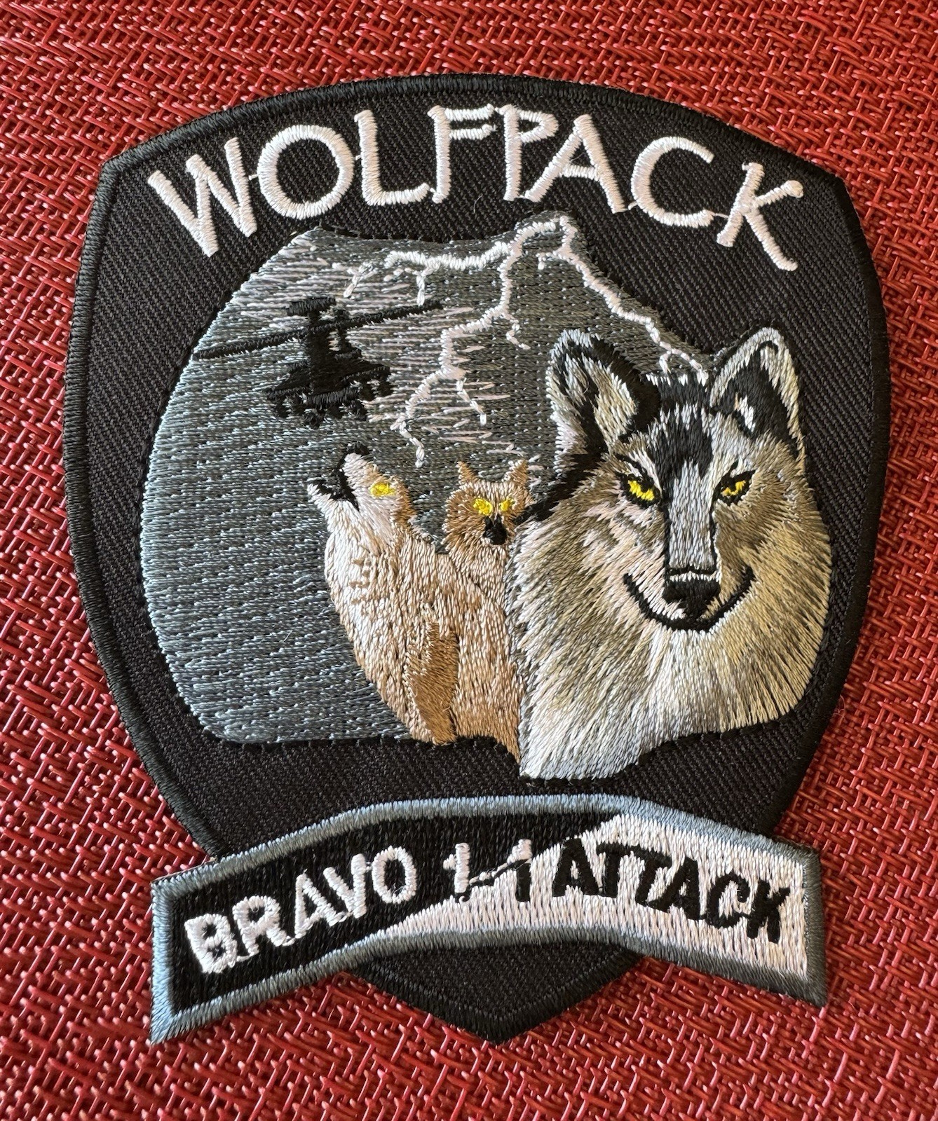 BRAVO WOLFPACK Iron On Rare PATCH High Quality Military HELICOPTER Attack