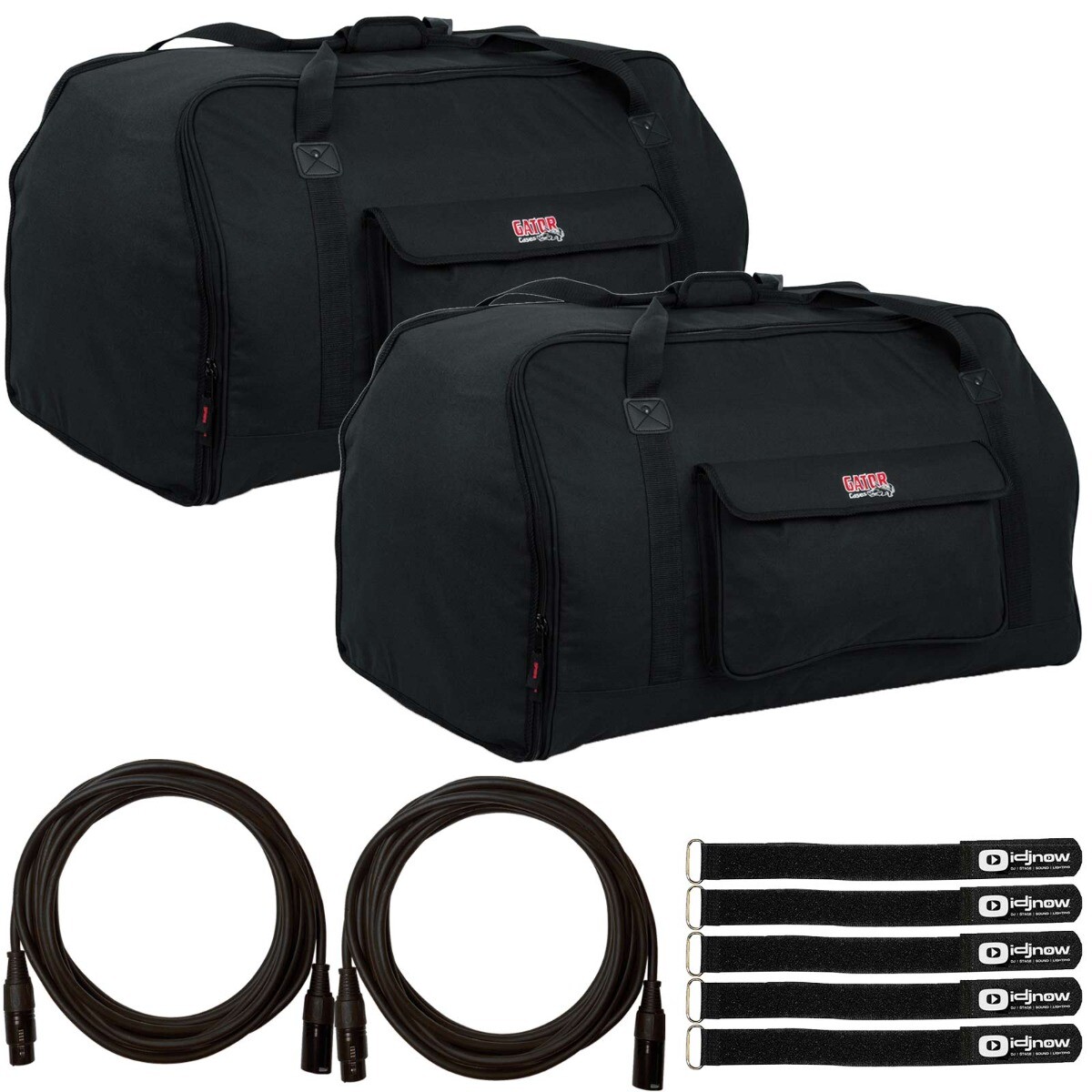 Gator GPA-TOTE15 Heavy-Duty DJ PA 15" Speaker Tote Bags Carry Cases w Cables ...