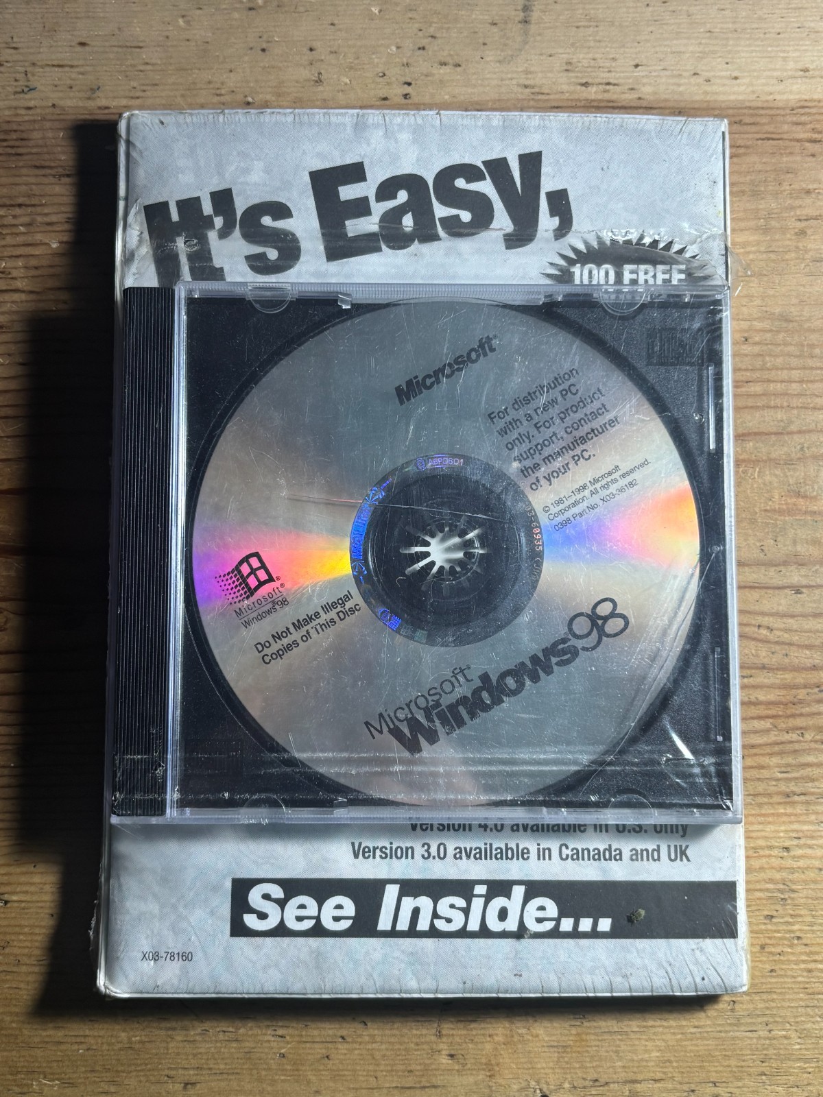 NEW Vtg 1998 Microsoft Windows 98 Full Operating System for Daewoo PC 1st Ed.