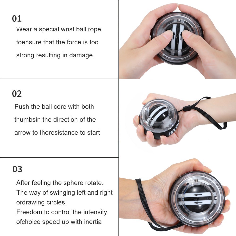 Gyro Ball Power Trainer Ball Wrist Strengthening Device Forearm Exerciser