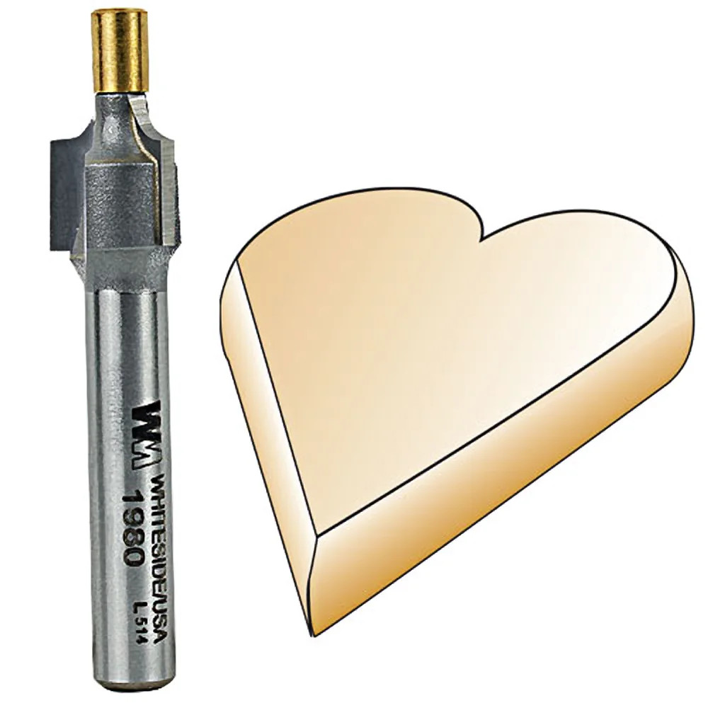 Whiteside 1980 Small Pilot Roundover Bit 1/4 in. SH x 1/8 in. R