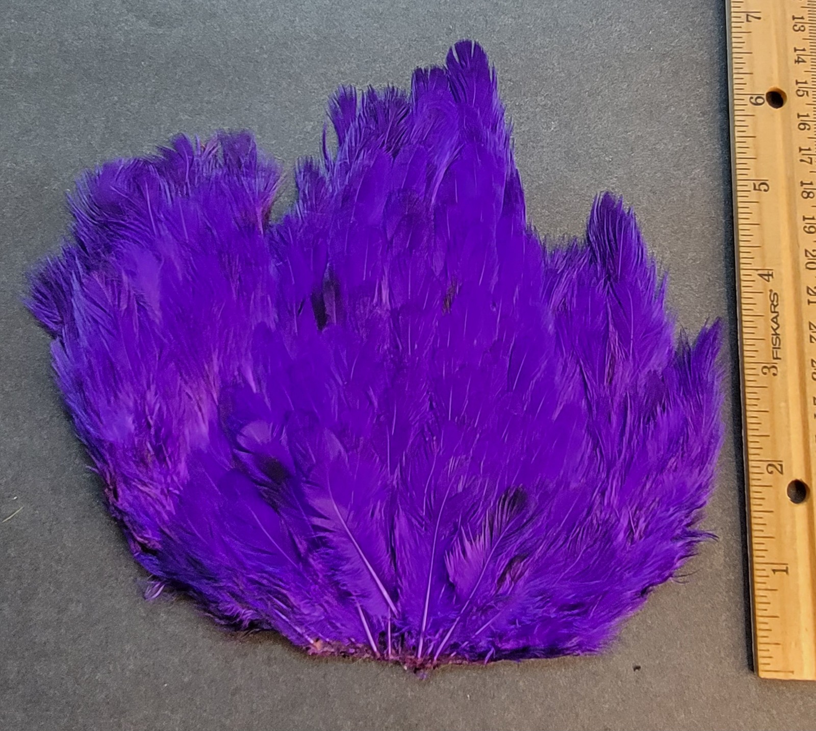 Lot 308,   Dyed Purple  India Hen Back Saddle Feathers for Fly Tying