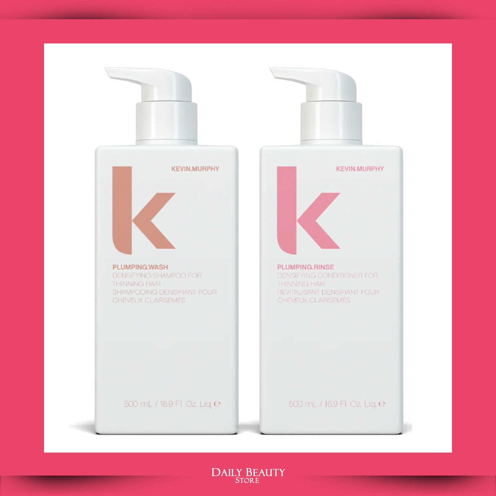 Kevin Murphy Plumping Wash and Rinse 500ml 16.9oz SET NEW FAST SHIP