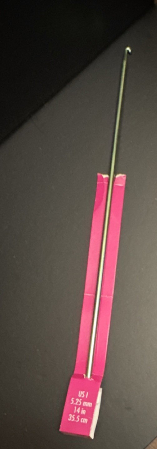 Metal Crochet Hook, US I 5.25mm, 14in 35.5cm