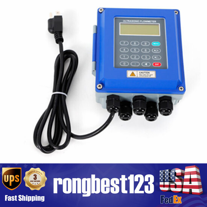 Flow Meter Ultrasonic TUF-2000B Wall Mounted Liquid Flowmeter + TM-1 Transducer