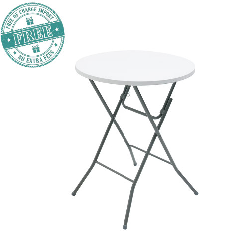 Mainstays 31" x 40" Round High-Top Cocktail Folding Table, White