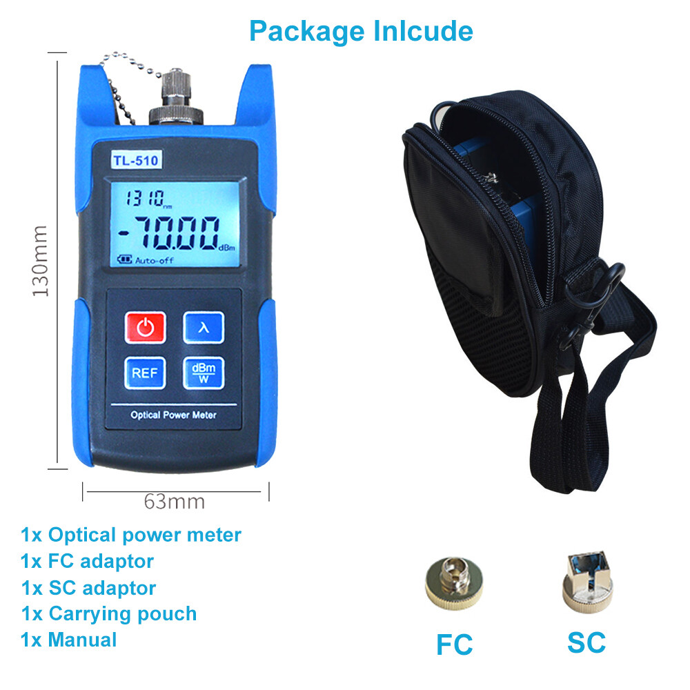 Fiber Optic Power Meter Tool Optical Tester Optical Light Source SC -70 to +10nm