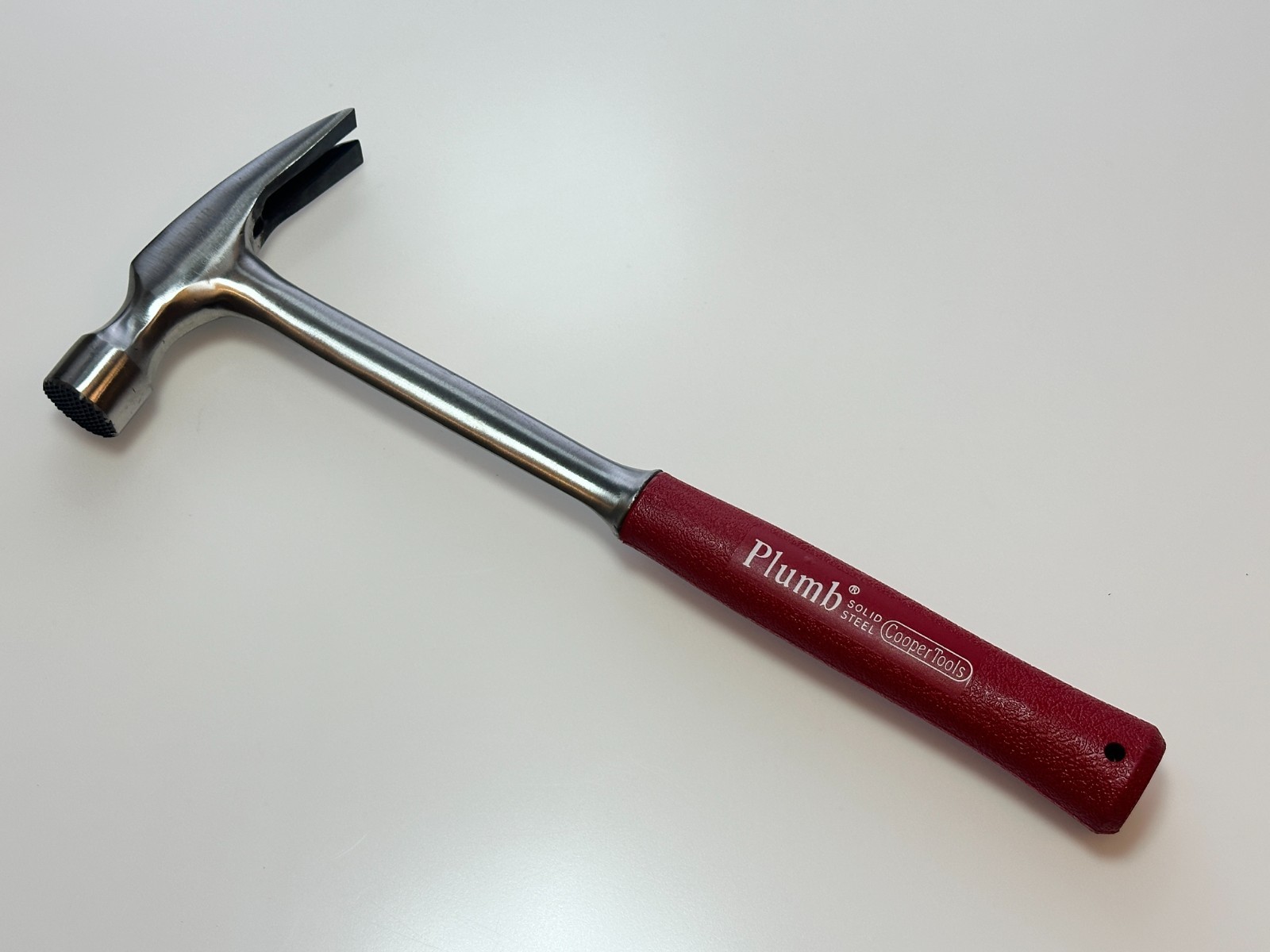 NEW Plumb USA 11-397 Solid Steel Red Grip 24oz Ripping Claw Hammer, Milled Face