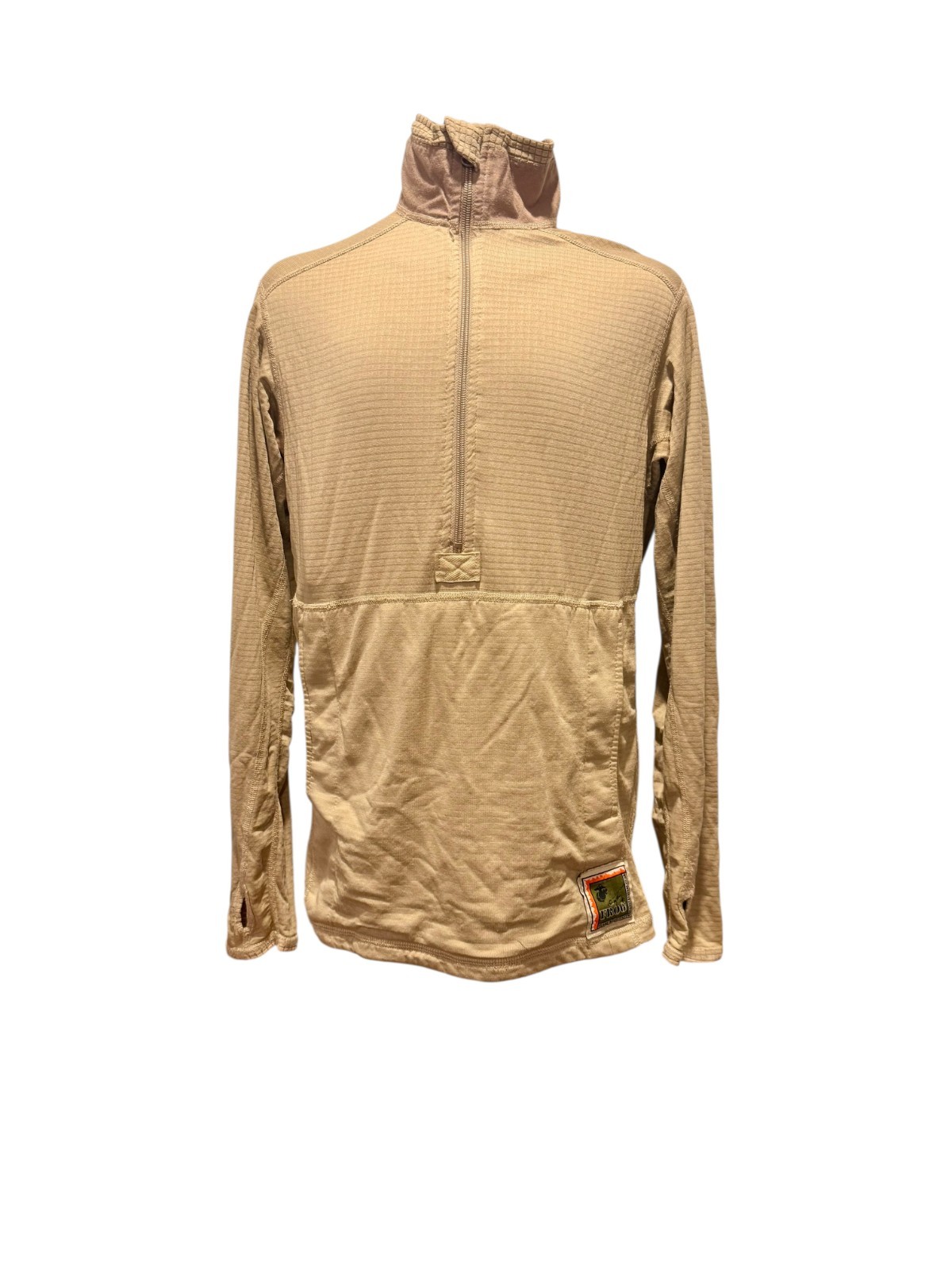 USMC Coyote Frog Waffle Fleece Quarter Zip Grid Marine Shirt Cold Weather XSmall
