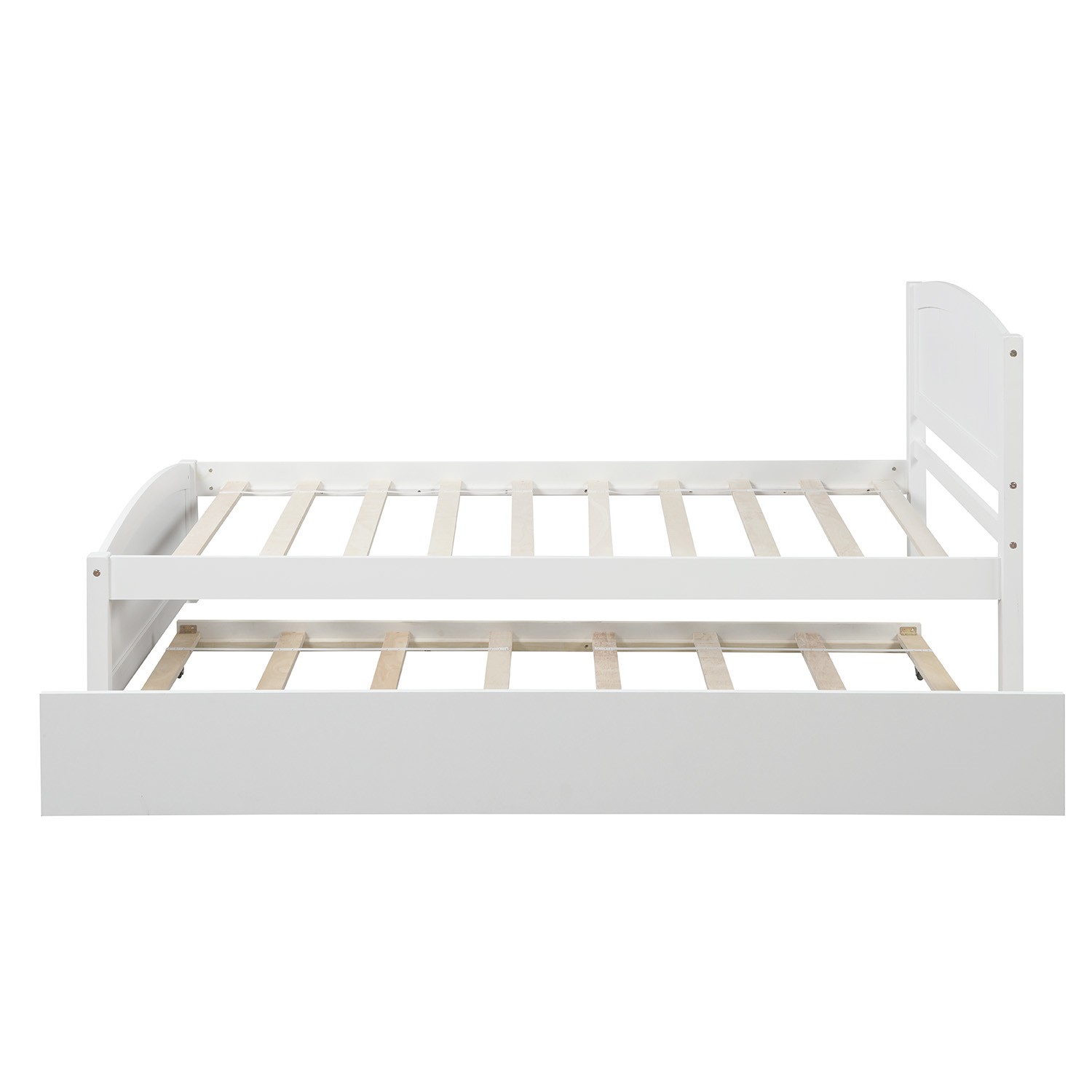 Twin size Platform Bed with Trundle White