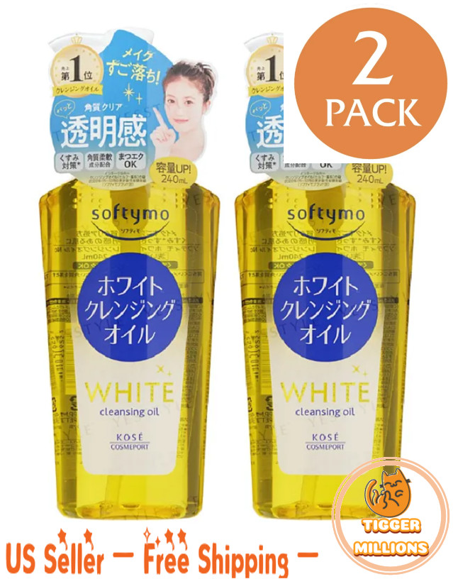 [US Seller] (2PK) KOSE Softymo Deep White Cleansing Oil Makeup Remover 240mL New