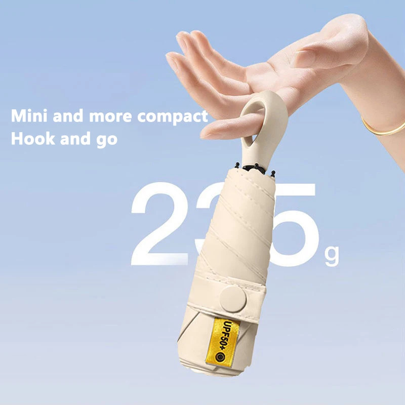 Portable Mini Umbrella Woman's Sun Umbrella, Five Folding UV Parasol Umbrella Sm