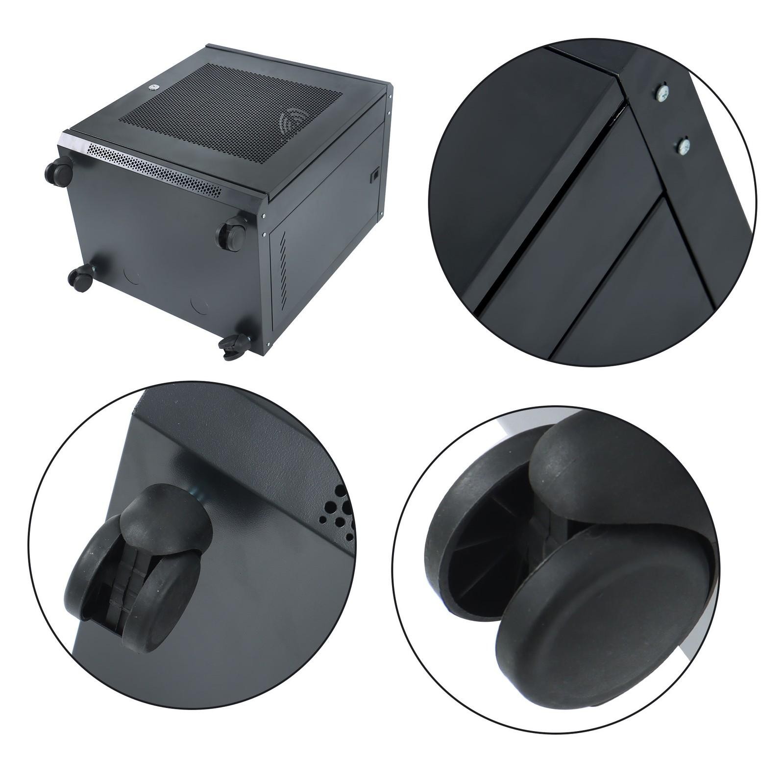12U Wall Mount Rack Enclosure, 15.5" Deep, Secure Locking Door