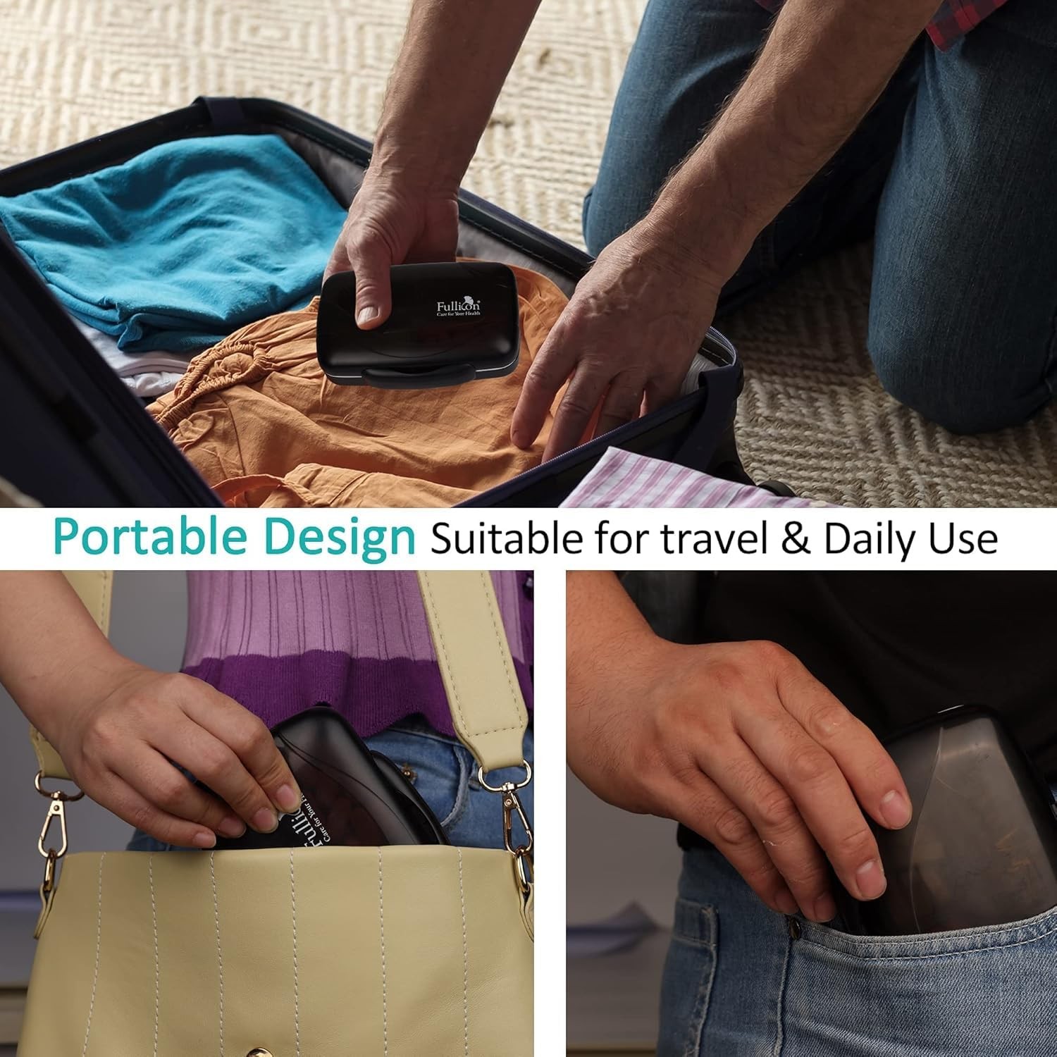Travel Pill Organizer Large Portable Medication Oversize 8 Compartment Pill B...