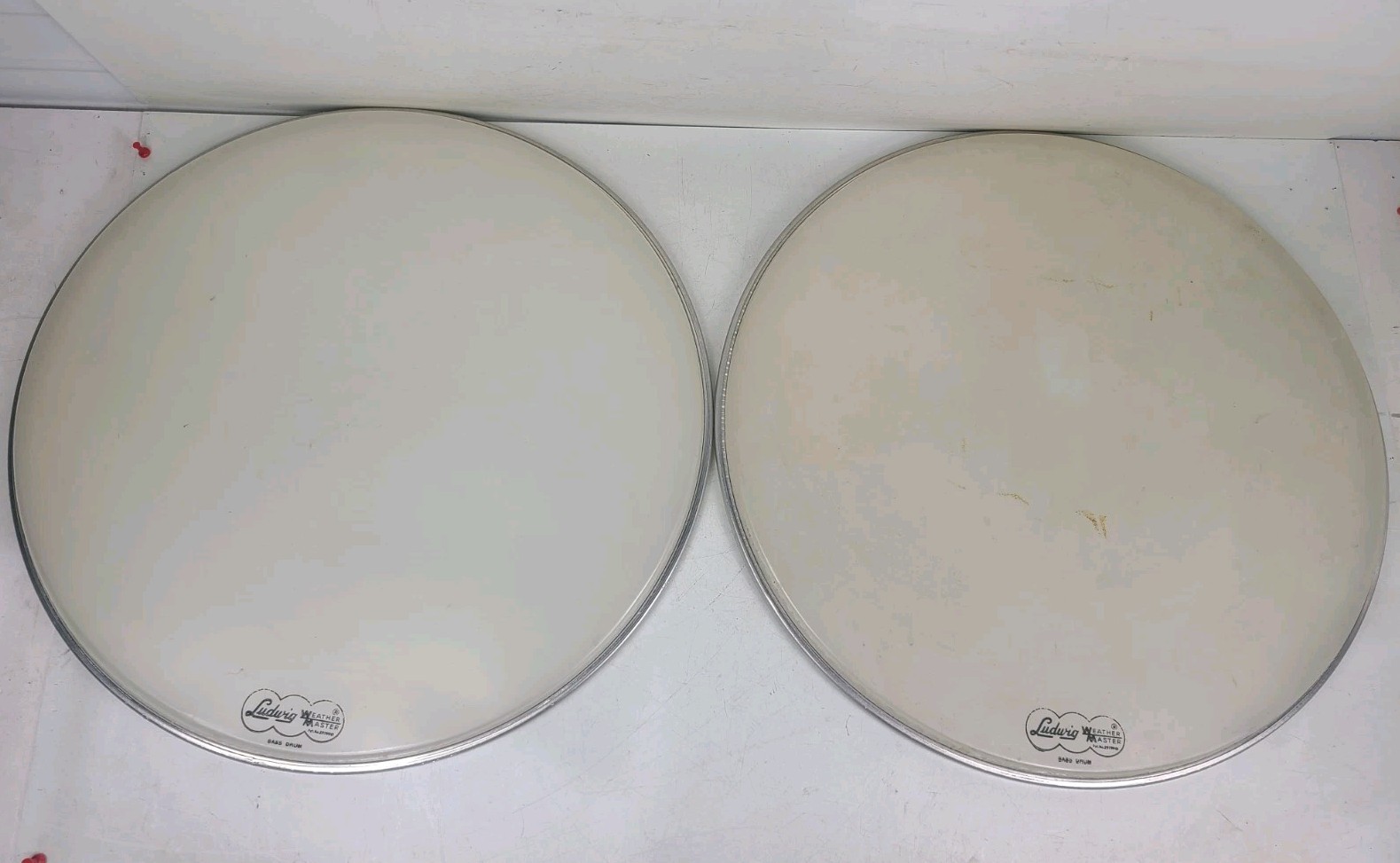 Vintage 1960s Ludwig Weather Master 20-in Bass Drum Head Lot Of 2