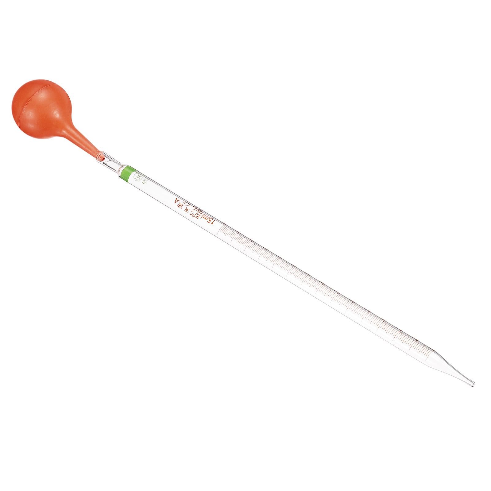 Graduated Dropper Pipettes Kit, 1 Set 15ml Pipette with Rubber Bulb, Clear