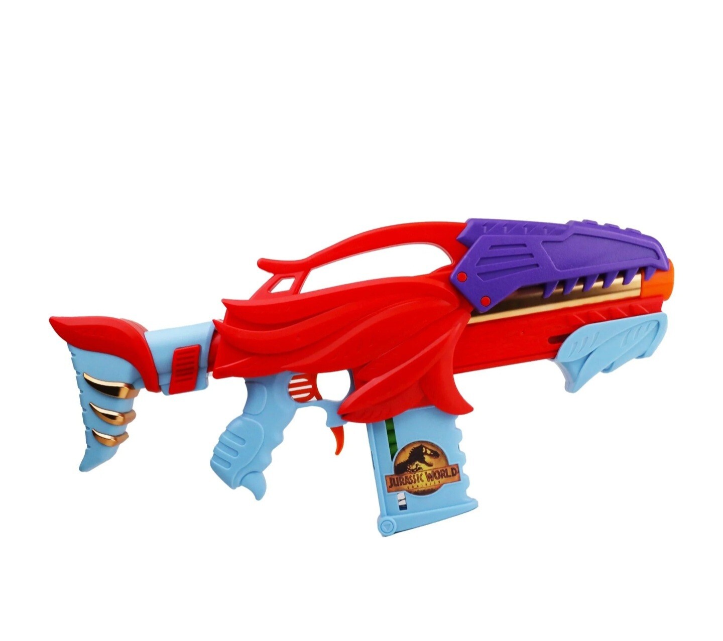 Adventure Force Pyroraptor Pump-Action Clip-FedBlaster - Compatible with Nerf
