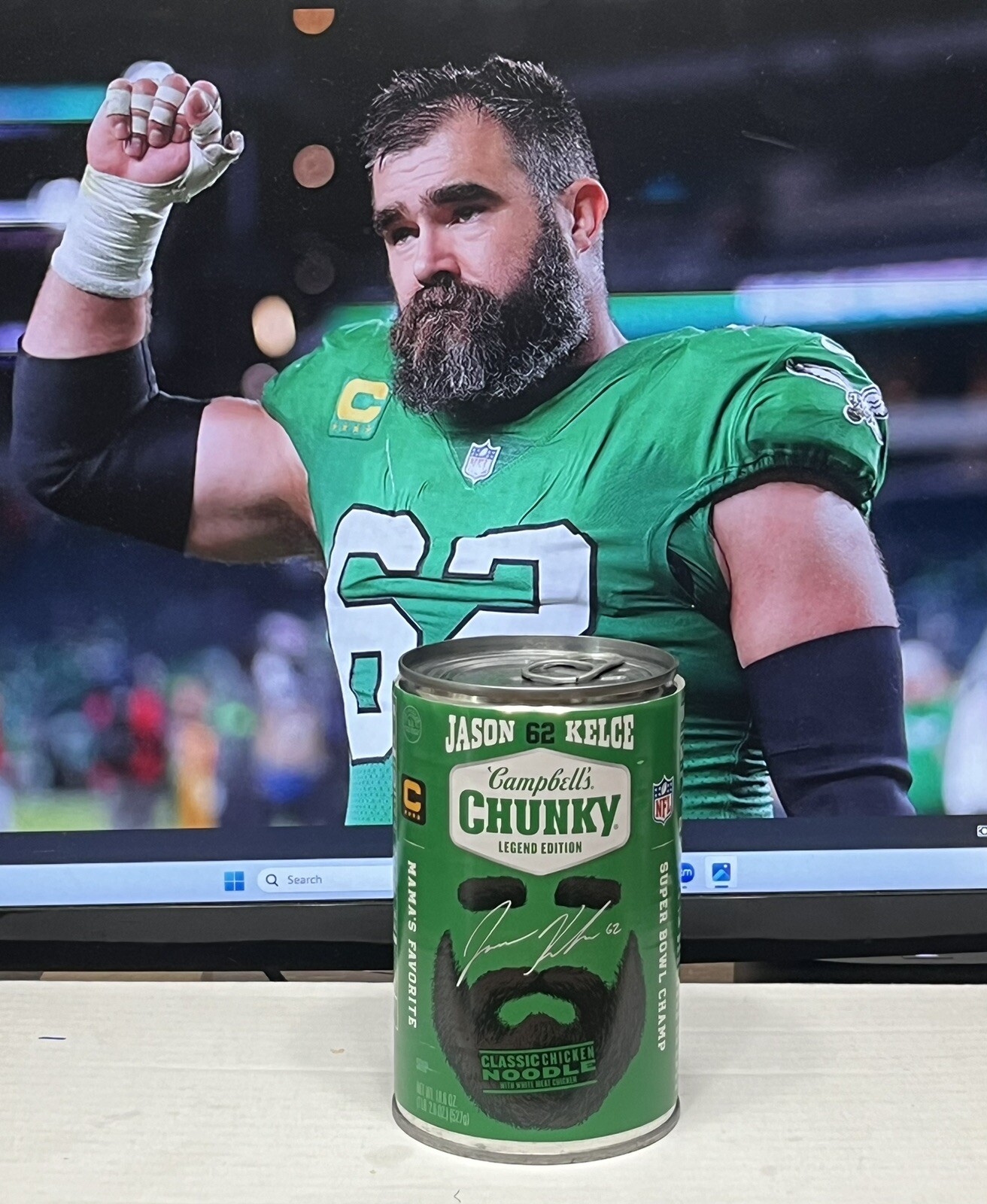 Jason Kelce Legend Campbell's Chunky Soup LIMITED EDITION Chicken Noodle Eagles