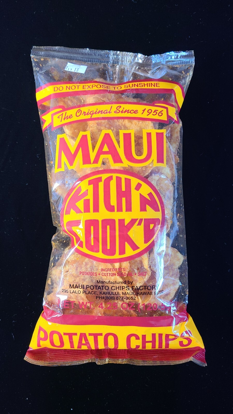 MAUI KITCHE'N COOK'D POTATO CHIPS................."THE LAST BAG EVER"...........