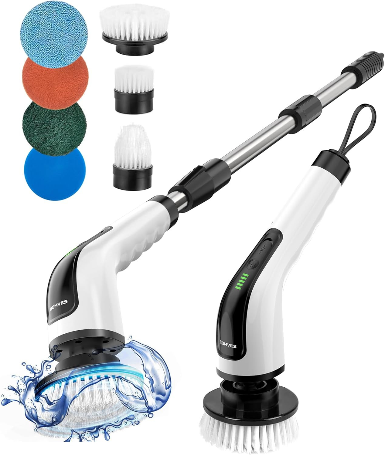 Electric Spin Scrubber, Cordless Cleaning Brush Scrubber for Home, 8 Replaceable