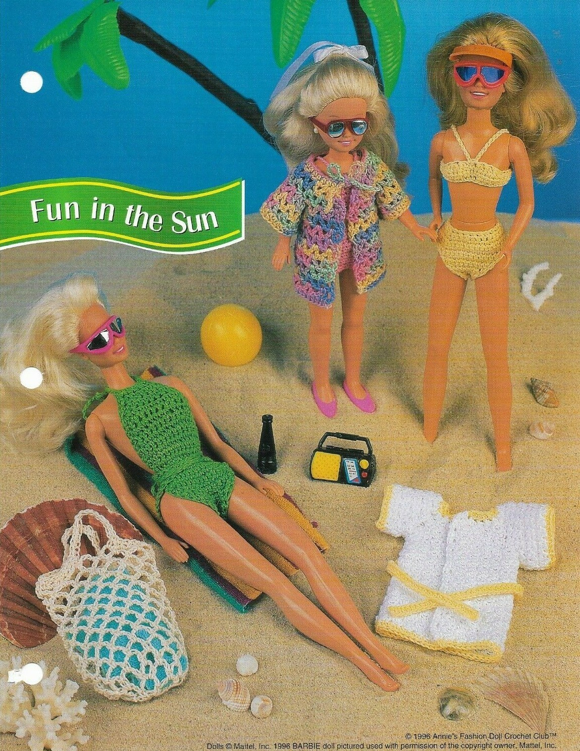 NEW FUN IN THE SUN BATHING SUIT FASHION DOLL ANNIES CROCHET PATTERN INSTRUCTIONS