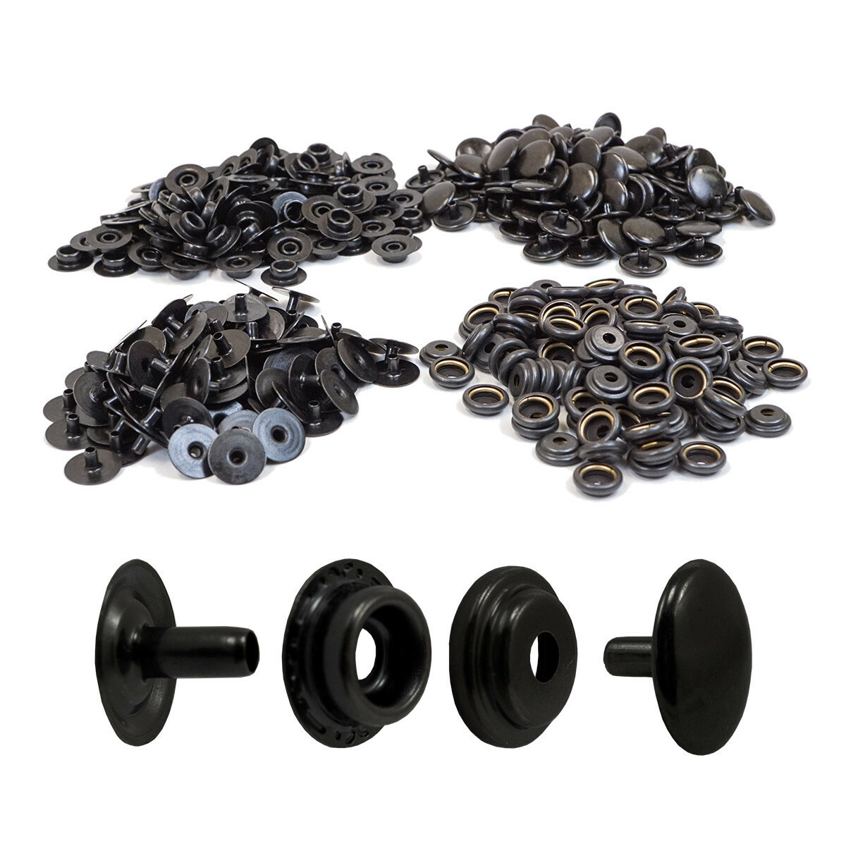 Line 20 Black Snaps Sold by SLC - Multiple Packs