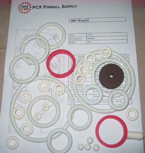 1975 Gottlieb "300" Pinball Rubber Ring Kit