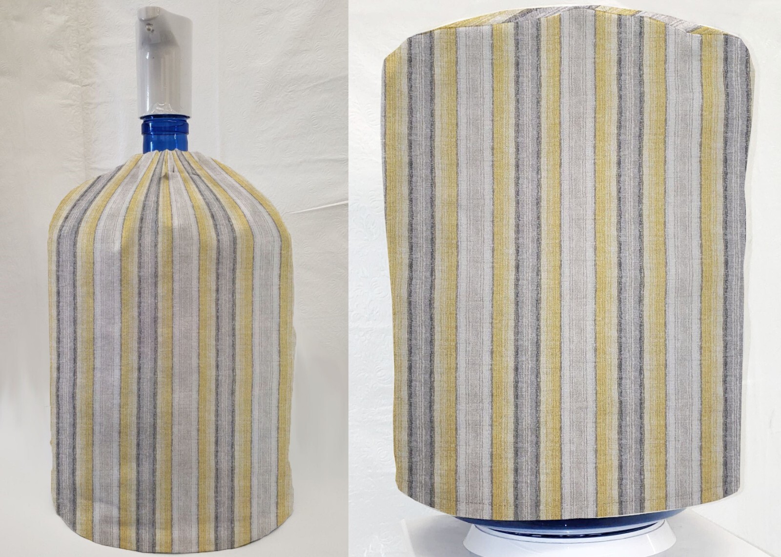 Yellow Gray Beige Stripe Water Bottle Cover