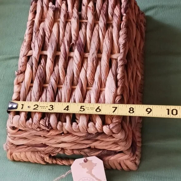 New Handcrafted in Vietnam rectangular Basket with Handles