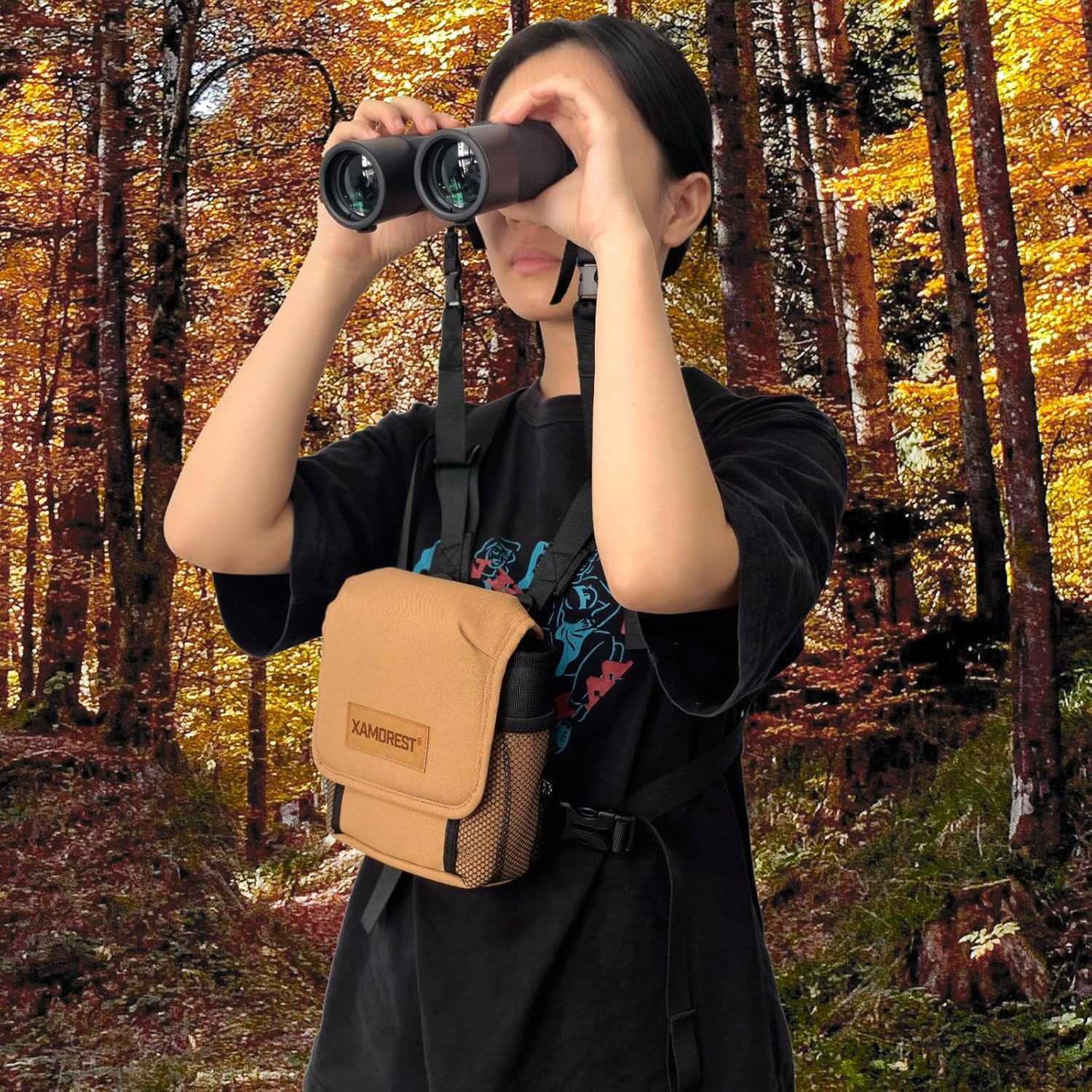 Universal Binocular Case, Binocular Harness for Hunting Case with Adjustable Sho