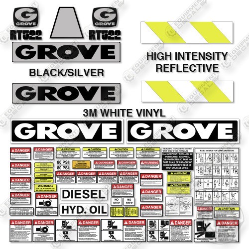 Fits Grove RT 522 Decal Kit Crane- 7 YEAR OUTDOOR 3M VINYL!