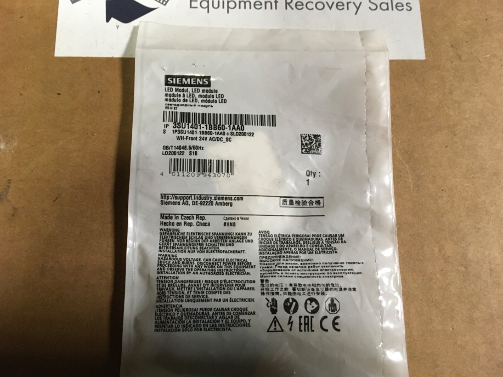 Siemens LED module unit, 3SU1401-1BB-1AA0,  NOS, KP-377