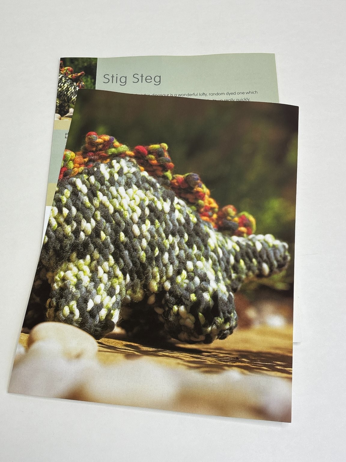 Stig Steg Dinosaur Toy Knitting Pattern Book Pages