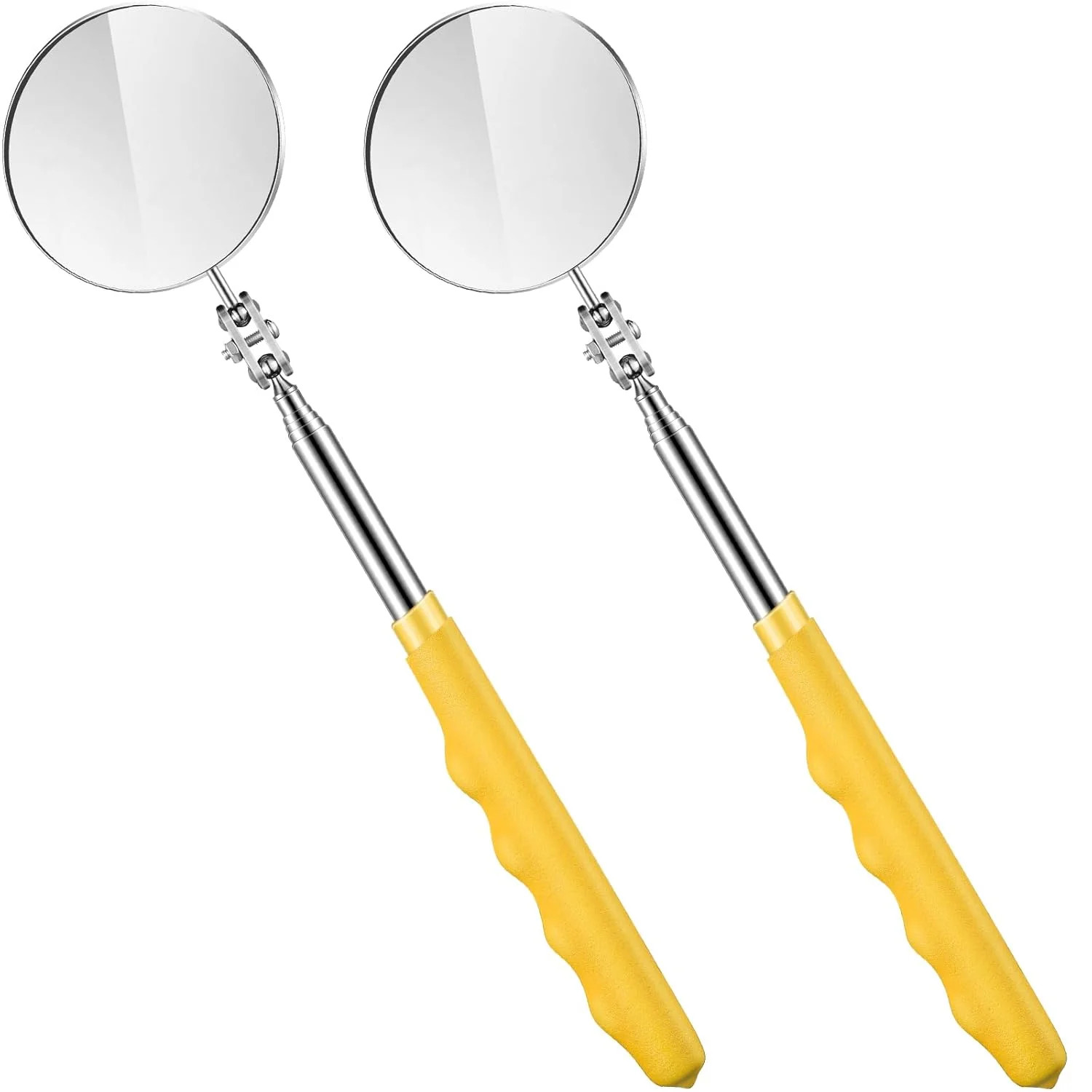 Copkim 2 Pcs Telescoping Inspection Mirrors, Mechanics Mirror Tool with Long Han