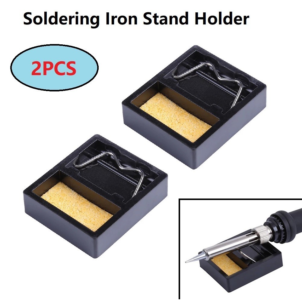 2 Pieces Iron Stand Holder 4.8cm*4cm Frame Metal Base With Clean Sponge