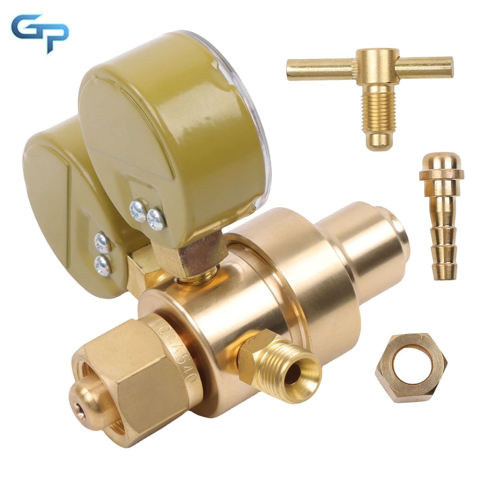 Professional Welding Oxygen Regulator, 2" Gauge Brass Design, CGA540 Fitting
