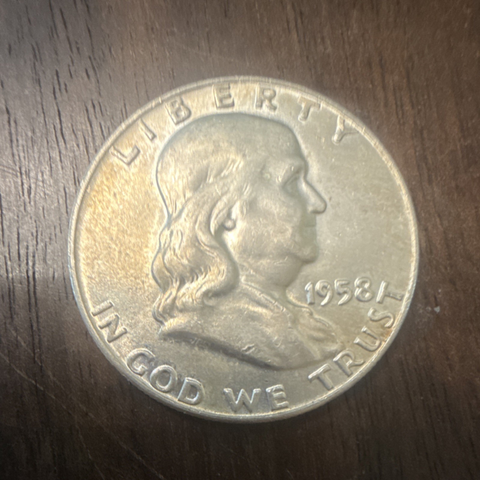 1958 Franklin Half Dollar Philadelphia Mint Silver 50C Circulated