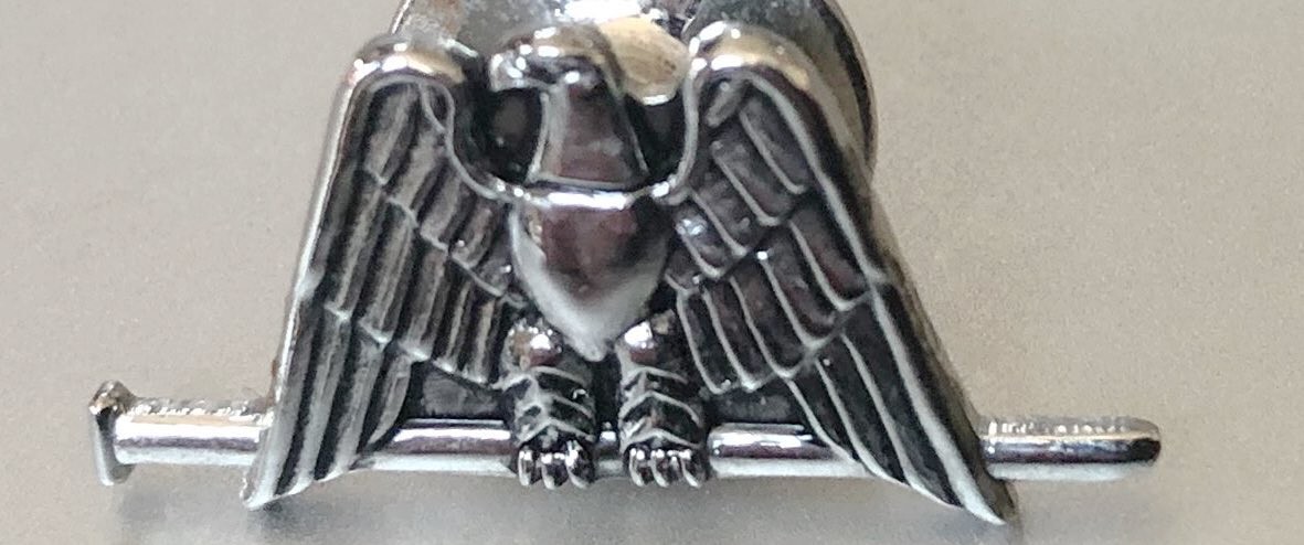 Vtg MILITARY PIN OR BROOCH: AMERICAN EAGLE; Silver Tone (Presumed US Military)
