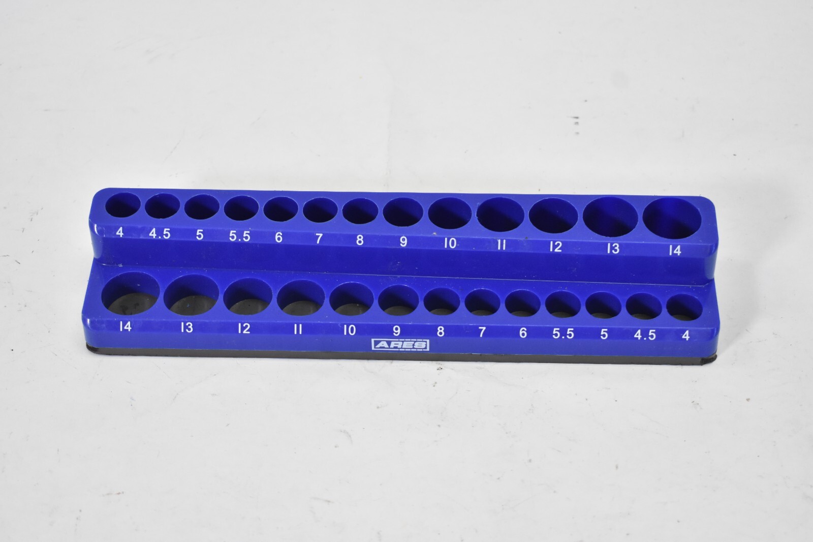 Ares 26 Slot Magnetic Socket Holder Organizer 1/4" Drive Metric Blue Container
