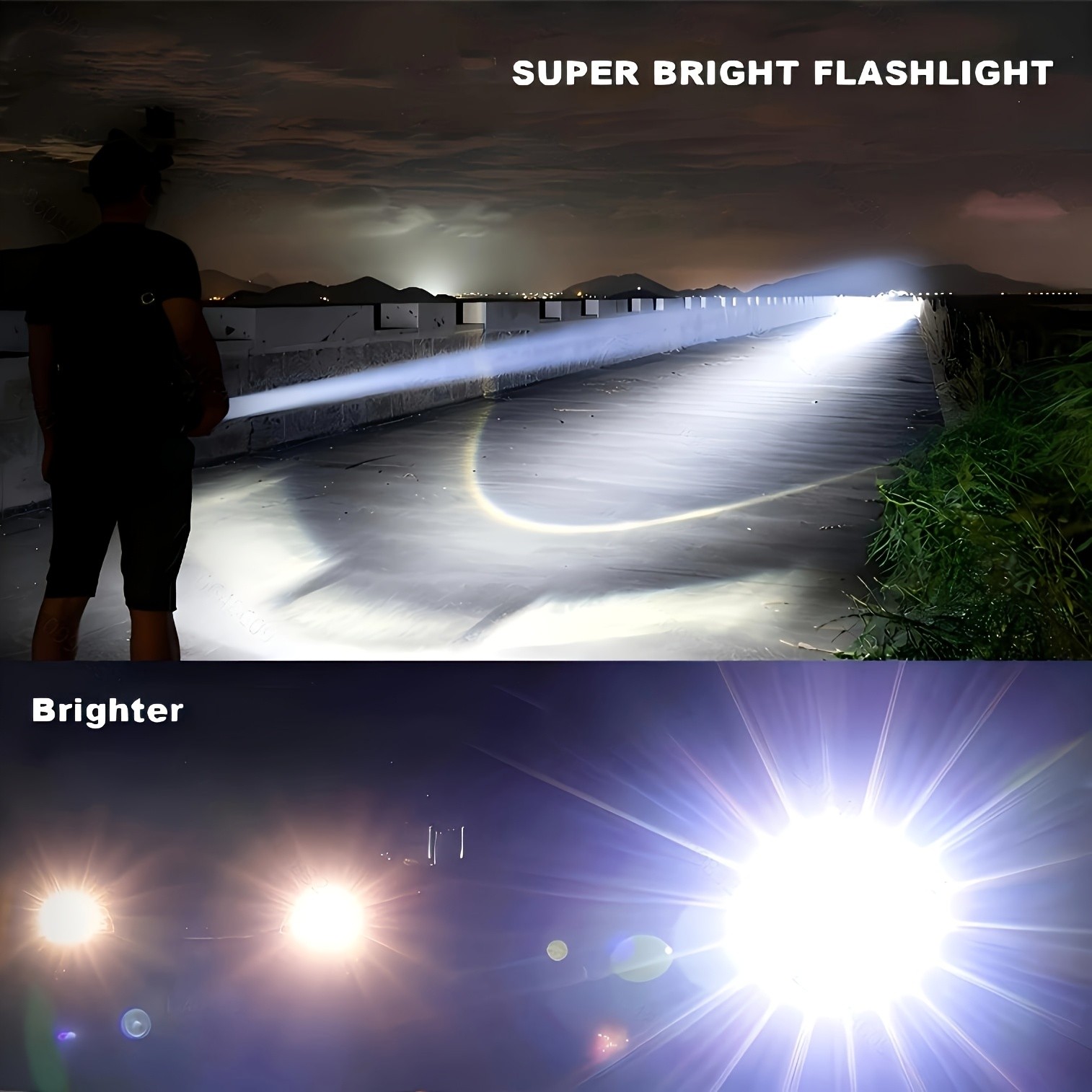 rechargeable flashlight, high-lumen tactical flashlight, aluminum