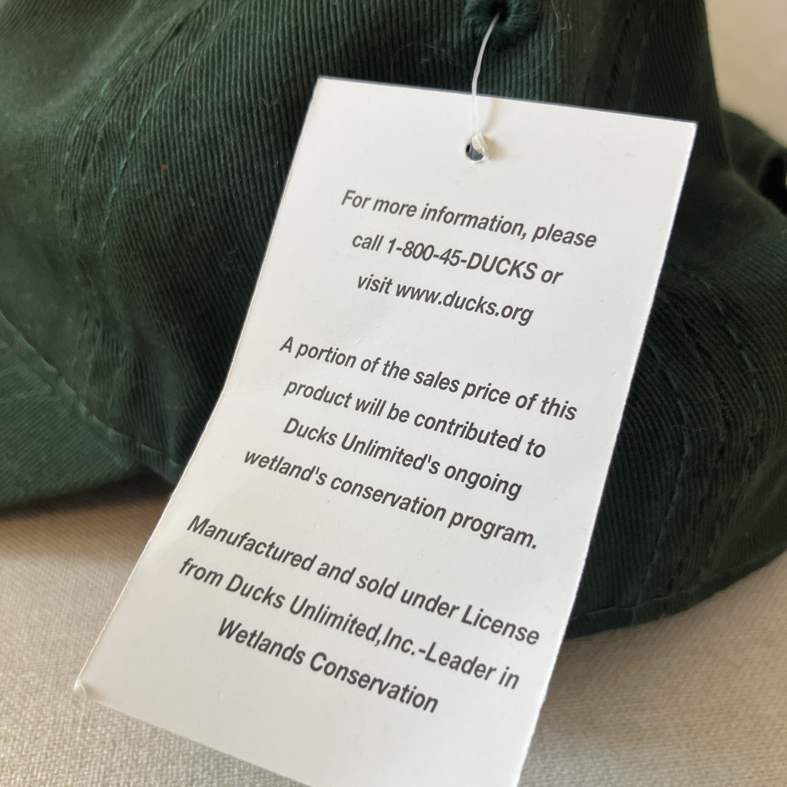 DUCKS UNLIMITED Hunter Green Adjustable Outdoor Fishing Cap Hat w/Tag new