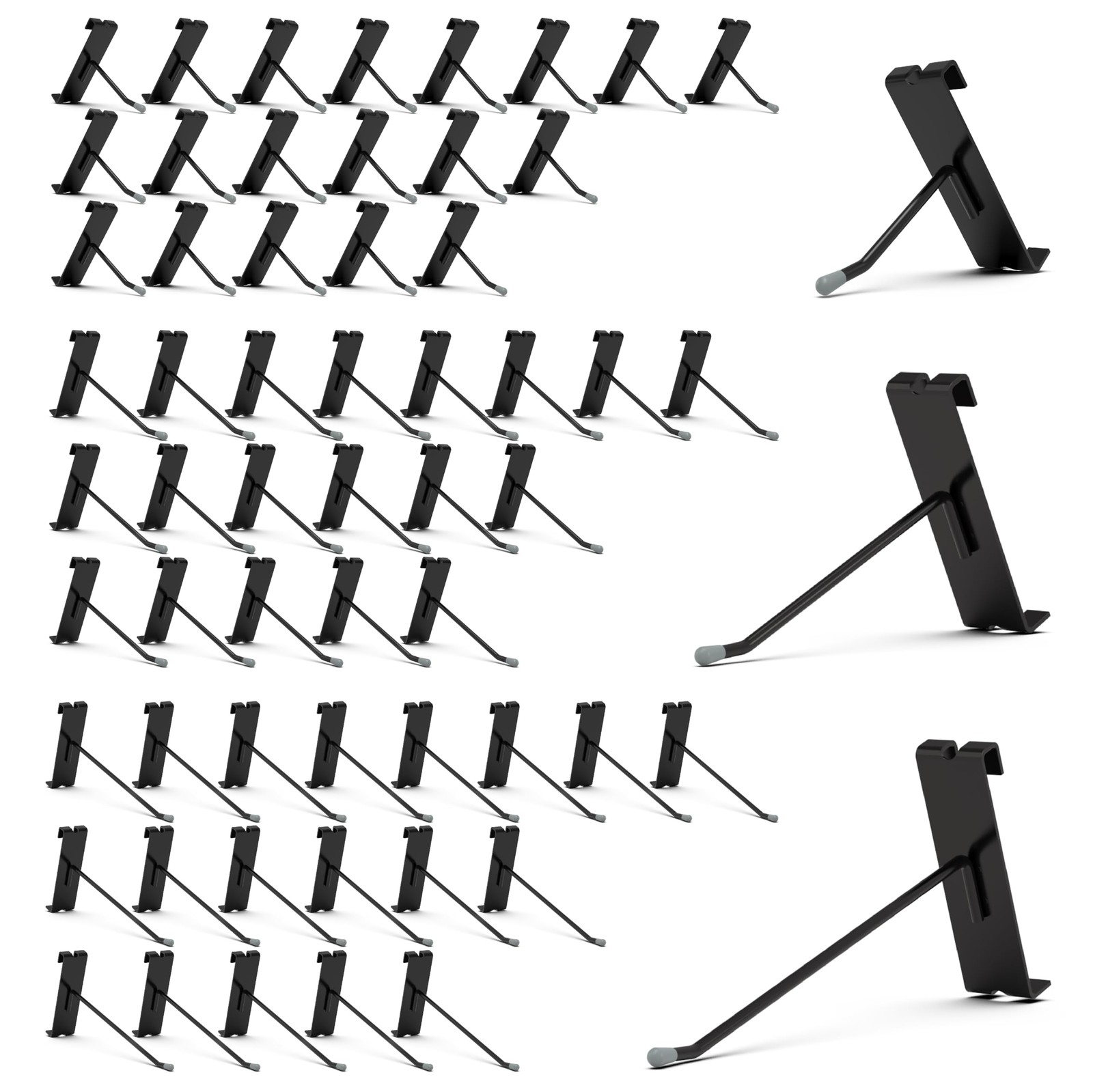 Huhole 60 Pack Black Gridwall Hooks 2 4 6 Inch Display Hangers Huhole-Skin