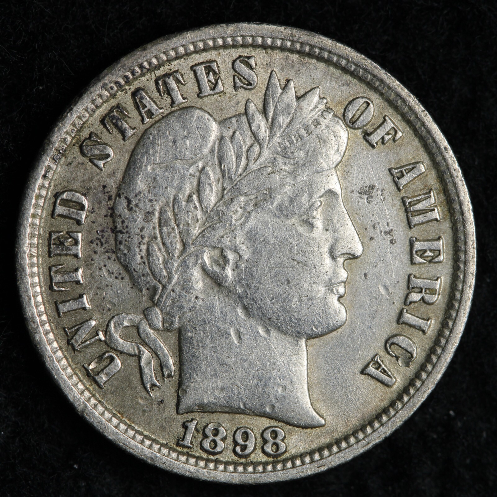 1898 Barber Silver Dime AU E242 WNL