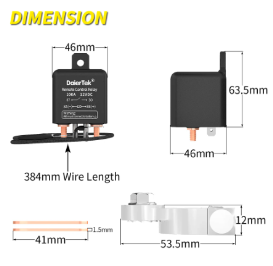 12V 200A Remote Control Battery Disconnect Switch-kill switch