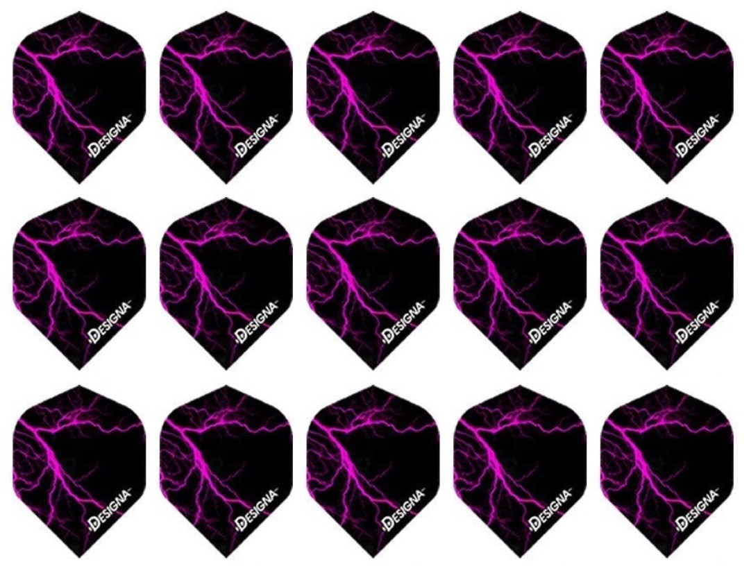 5 Sets Designa DSX Lightning Standard Dart Flights - Ships w/ Tracking - Pink