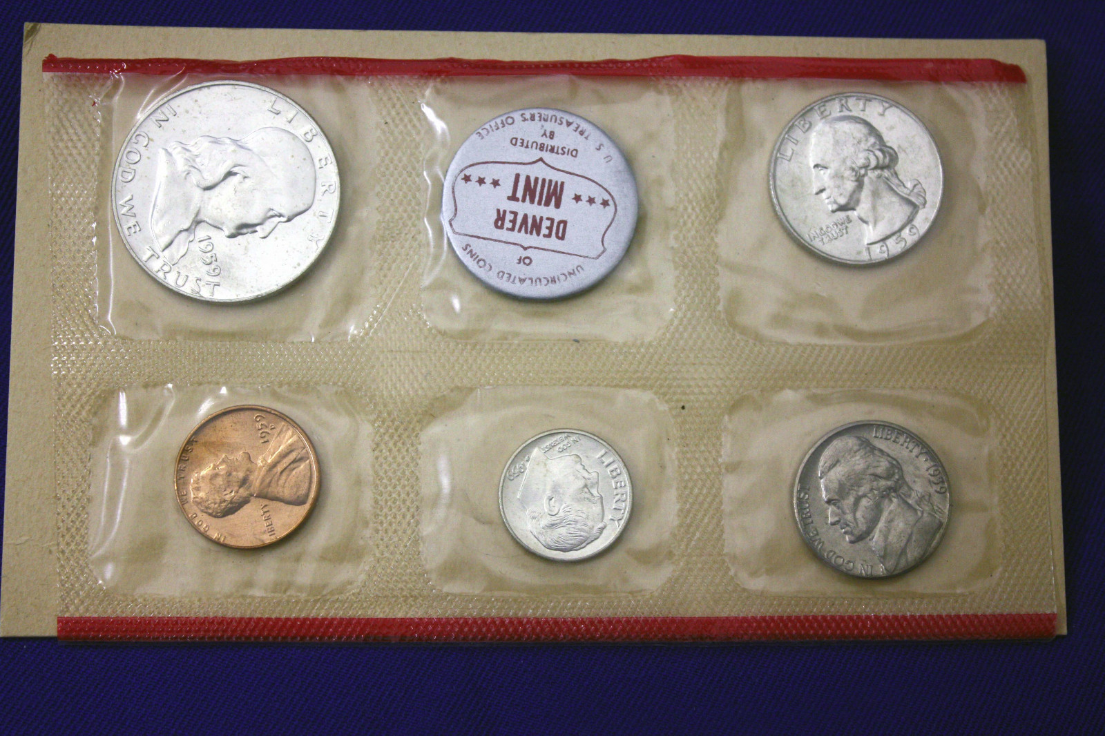1959 Mint Set. Complete and original. 10 coins Both "P" & "D"